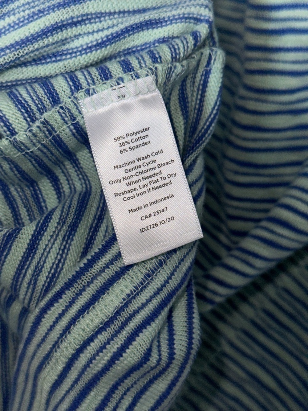 T by TALBOTS Women’s LP Blue Striped Knit Pullover Stretch Vacation/Summer Dress - Picture 5 of 5